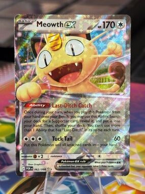 Pokemon Meowth EX Trading Card